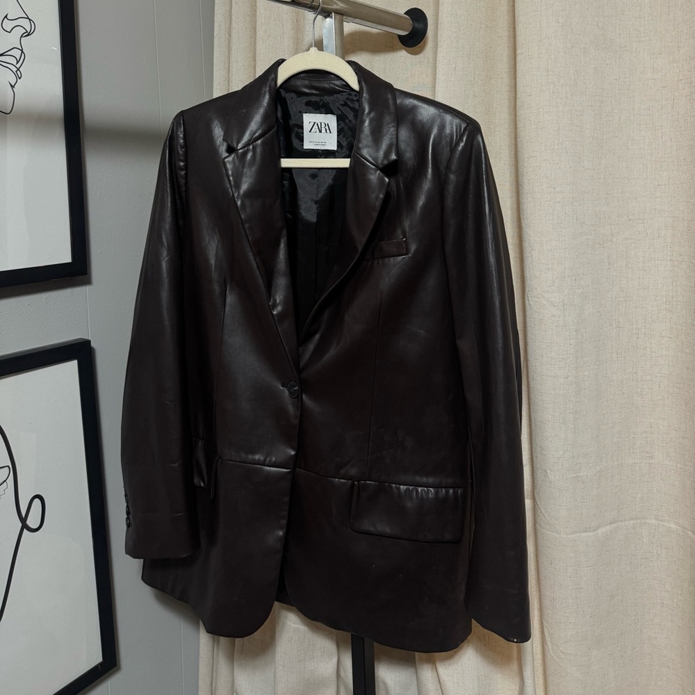 Zara Dark Brown Leather Jacket